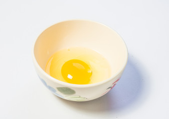 egg in bowl isolated