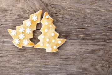 two christmas tree cookies