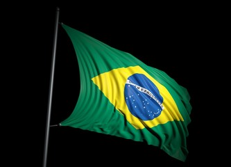 Brazilian flag on black background