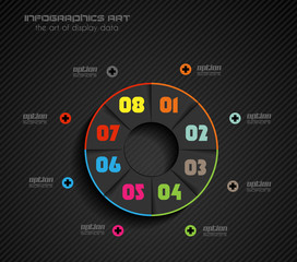 Infographic design template with paper tags.