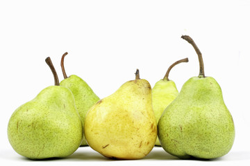 pears on the white background