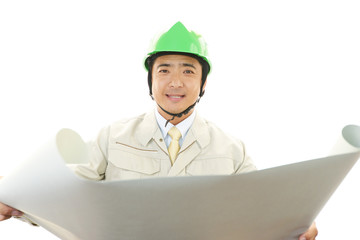 笑顔の労働者