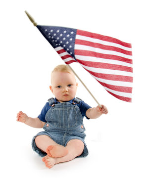 Baby Boy With United States Flag