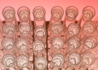 Filled test tubes on a stand