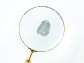 fingerprint through magnifying glass