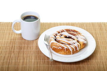Cinnamon Roll and Coffee