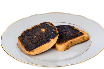 Verbrannte Toast Brotscheiben