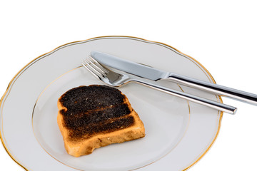 Verbrannte Toast Brotscheiben