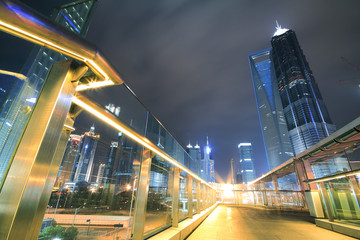 Naklejka premium Far East city of Shanghai Lujiazui Night scenery