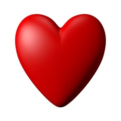 Red Heart with white background, computer generated