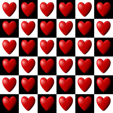 Chessboard heart pattern