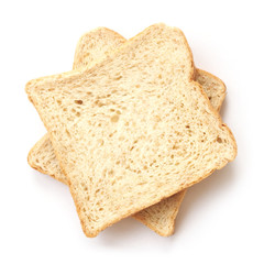 Sliced whole wheat bread  on white background