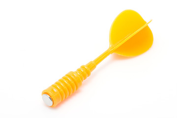 yellow dart on white background