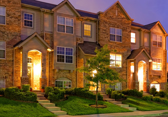 Townhouse at dusk