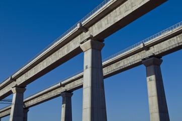 Elevated train bridge
