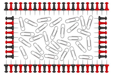 Рамка. Канцелярские кнопки и скрепки