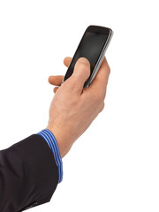 man hand with smartphone