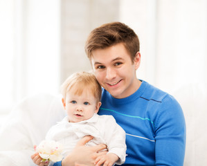 happy father with adorable baby