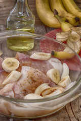 Fresh  fish pickled with a banana