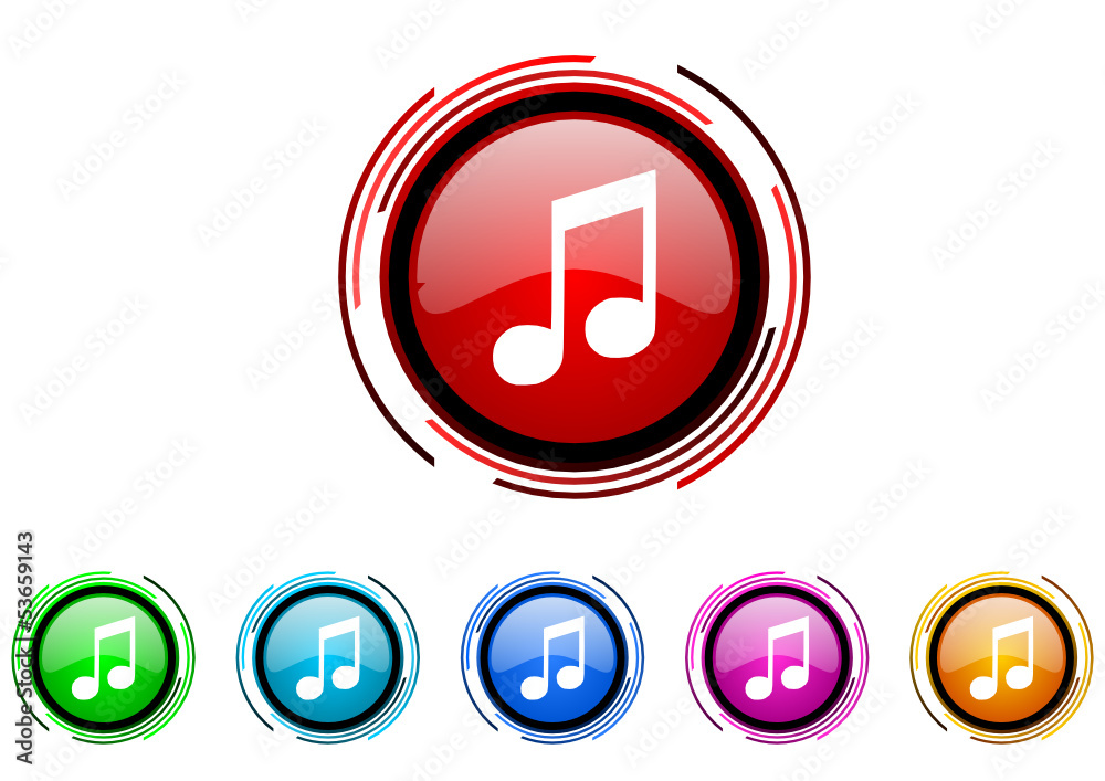Poster music vector glossy web icon set
