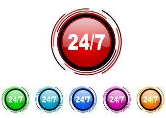 24/7 vector glossy web icon set