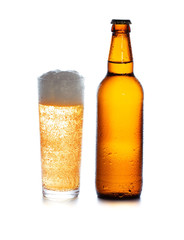 glass and Bottle with Beer