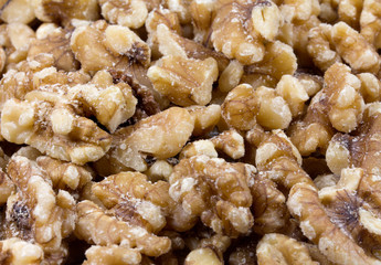 Close up of shelled walnuts