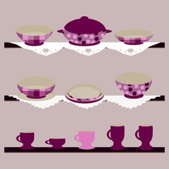 Vector background with crockery