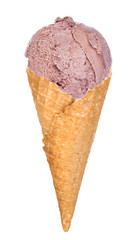 tasty ice cream scoop in cone isolated