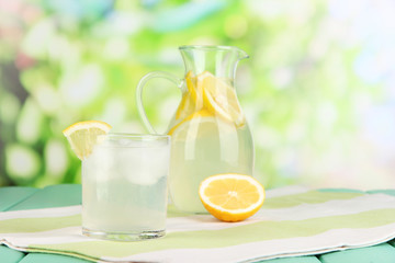 Citrus lemonade in pitcher and glasses