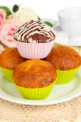 Sweet cupcakes close up
