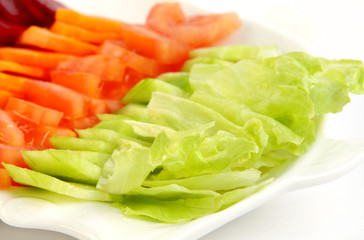 Green salad kept in a plate
