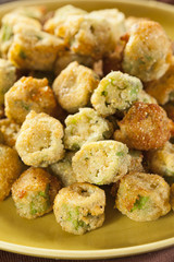 Organic Homemade Fried Green Okra