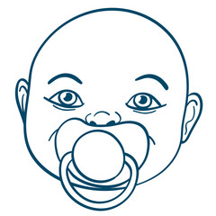 Baby sucking a pacifier