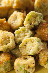 Organic Homemade Fried Green Okra