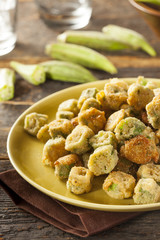 Organic Homemade Fried Green Okra