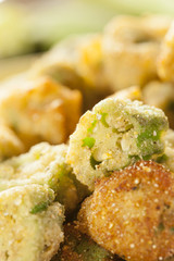 Organic Homemade Fried Green Okra