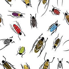 Beetles sketch, pattern for your design