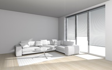 Naklejka na ściany i meble modern livingroom interior | Wohndesign