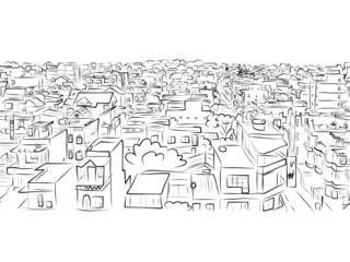 Cityscape sketch, seamless pattern for your design