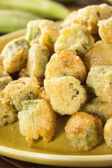 Organic Homemade Fried Green Okra