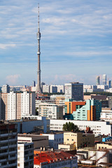 Fototapeta premium Moscow skyline with TV tower