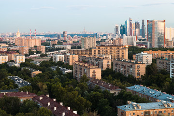 Moscow skyline in early evening