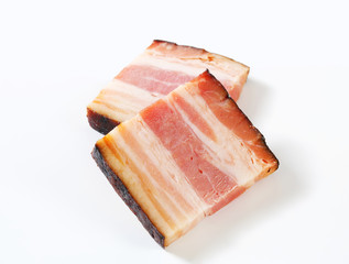Slices of smoked bacon - studio shot