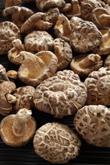 close up of chinese food ingredient, dried shiitake mushroom