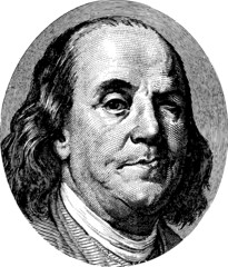 Benjamin Franklin winking - obrazy, fototapety, plakaty