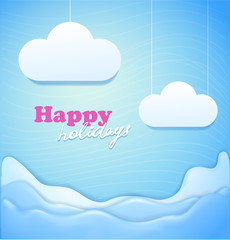 Blue bird ecology element. Vector illustration