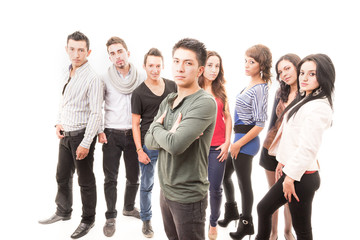 Hispanic group of students standing