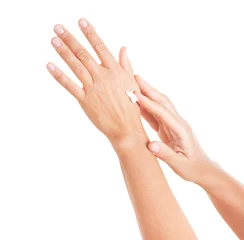 Poster Hands applying moisturize cream. © Valentina R.