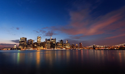 Fototapeta na wymiar Manhattan view from Brooklyn Bridge Park, New York, USA
